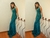 Vestido Verde bordado com pedrarias , cristais ,strass , modelagem sereia! - comprar online