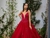 Vestido Debutante marsala , com renda aplicada e bordado com strass e pedrarias.