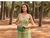 Vestido Verde Menta fitado, com aplicações de Mini babados na saia! - loja online