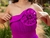 Vestido Fúscia sem alça detalhe flor