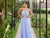 Vestido Azul Serenite aberto nas costas, alças finas - comprar online