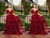 Vestido Marsala com mangas delicadas - comprar online