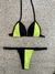 Biquini bicolor preto com amarelo neon