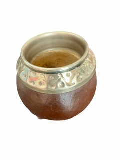 Mate torpedo virola de alpaca cincelada - comprar online