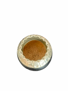Mate torpedo virola de alpaca cincelada + base de alpaca y bolitas de bronce - comprar online