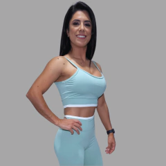 Conjunto legging e top verde pastel