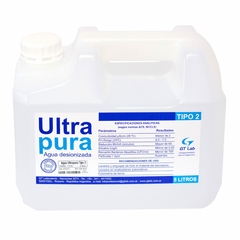 Agua Ultra Pura Tipo 2 X 5 Lts. - Gt Lab - 15105