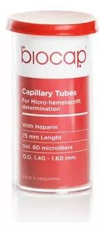 Capilares p/microhematocritos Con Heparina x 500 u