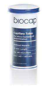 Capilares p/microhematocritos Sin Heparina x 500 u