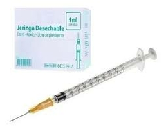 Jeringa de 1 Ml C/Aguja Insulina X 100 Unidades