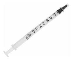 Jeringa de 1 Ml S/Aguja Insulina X 100 Unidades