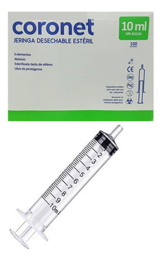Jeringa de 10 Ml S/Aguja X 100 Unidades