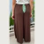 Calça Pantalona Canelada Marrom - comprar online