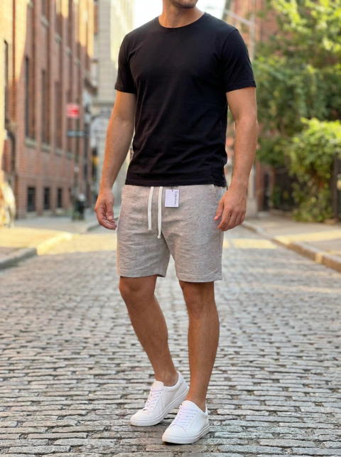 Bermuda Sérgio K Masculina Shorts Moletom Confortável Casual