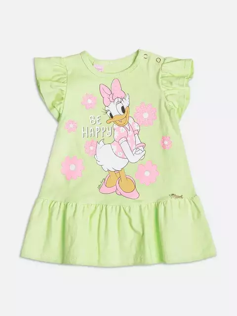 Vestido de Babados com Estampa da Daisy Duck