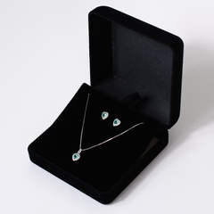 CONJUNTO GOTA AZUL CRAVEJADO GALERIA EM PRATA 925 na internet