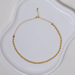 CHOKER BAIANINHA GROSSA BANHADA A OURO 18K (35+5) - L&A JOIAS 