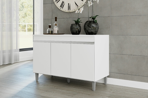 Balcão Multiuso para Cozinha Moderno 1,2m 3 portas - Manu - comprar online