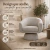 Poltrona Giratória Orgânica Maya Tecido Linho Premium Design Redondo Sala Quarto Suporta 150kg Cor: Linho Cinza - Móvel UP Decor