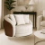 Poltrona Veneza Moderna Para Sala 122cm Base Giratória Luxo Estofada em Linho Courino Almofadas Premium - comprar online