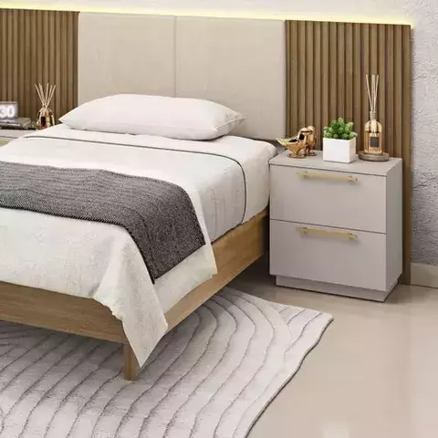 Mesa De Cabeceira 2 Gavetas 50cm Dubai - Vlr Móveis - comprar online