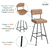 Kit 3 Banquetas Estofada Alta Madri - Design Moderno - Móvel UP Decor
