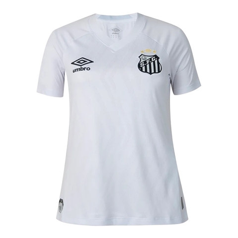 Camisa Santos I Feminina 25/26 Umbro, Camisa Santos Premium Feminina, Uniforme Santos Feminino Branco, Comprar Camisa Santos 25-26 Feminina.