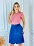 Saia Midi em Jeans Feminina Amaciada Desfiada com Lycra 2802