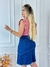 Saia Midi em Jeans Feminina Amaciada Desfiada com Lycra 2802 - comprar online