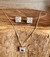 Conjunto colar e brinco zircônia quadrada