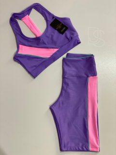 Conjunto canelado top e bermuda - comprar online