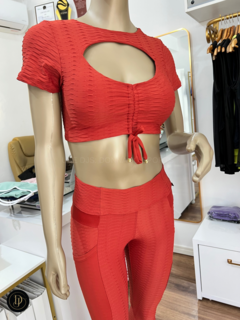 Conjunto Cropped e Legging Ondinha Fitness - Loja Donna Jô Sports & Stilus