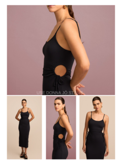 Vestido New Midi Abertura Amarração nas Laterais na internet