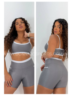 Conjunto Top e Short Bicolor Bolsos Laterais na internet