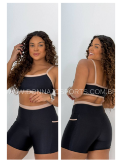 Conjunto Top e Short Bicolor Bolsos Laterais na internet