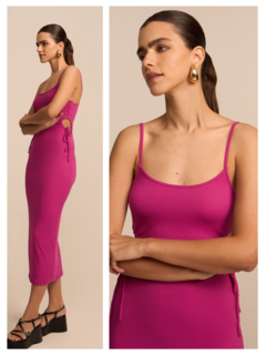 Vestido New Midi Abertura Amarração nas Laterais na internet