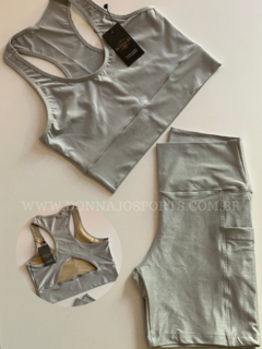 Conjunto Top e Short Plus Canelado Bolsos Laterais - Loja Donna Jô Sports & Stilus