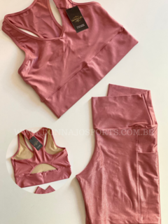 Conjunto Top e Short Plus Canelado Bolsos Laterais - loja online