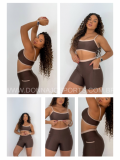 Conjunto Top e Short Bicolor Bolsos Laterais na internet