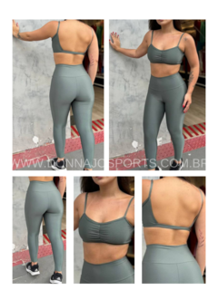Conjunto Top e Legging Canelado Glamour - comprar online