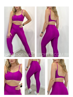 Conjunto Top e Legging Canelado Glamour - comprar online