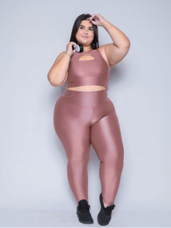Conjunto Top e Legging Canelado Plus