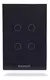 Tecla Smart Wifi Touch Inteligente 4 Canales Negro Macroled Corriente nominal 7 A - Tecno Centro