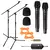 Combo 2 Microfonos Inalambricos + 2 Pie + 2 Pipetas + Cable