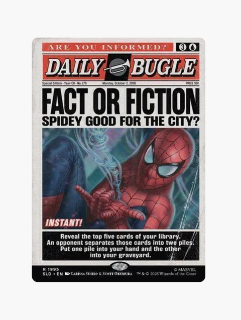 Fact or Fiction - #1995 - Inglês (2025) Secret Lair Drop Series: Marvel`s Spider-Man: Daily Bugle Breaking News x Homem Aranha - Card avulso