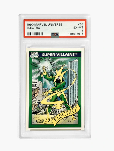 PSA 6 - Electro #58 - Marvel Universe (1990) - Joe Jusko - Card Certificado