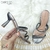 Sandália Feminina Beira Rio Tiras Strass Salto Taça 8 cm - loja online