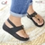 Sandália Feminina Flat MODARE Palmilha Confort Salto Anabela 5 cm na internet