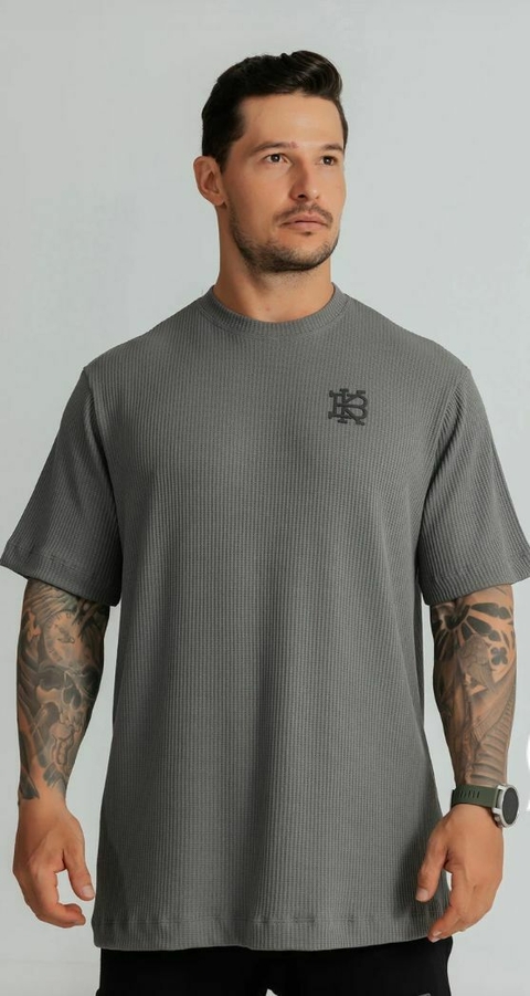 CAMISETA OVERSIZED MONOGRAM CINZA