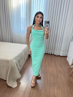 Vestido longo canelado - Rosa bebê - Loja Morena Mix